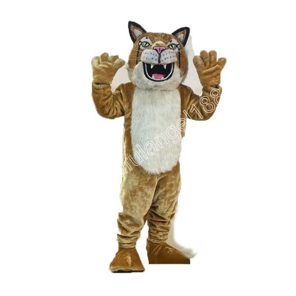 Halloween Tiger Mascot Costume Cartoon Catado Tema Caráter Carnaval Unissex Adults Roupe