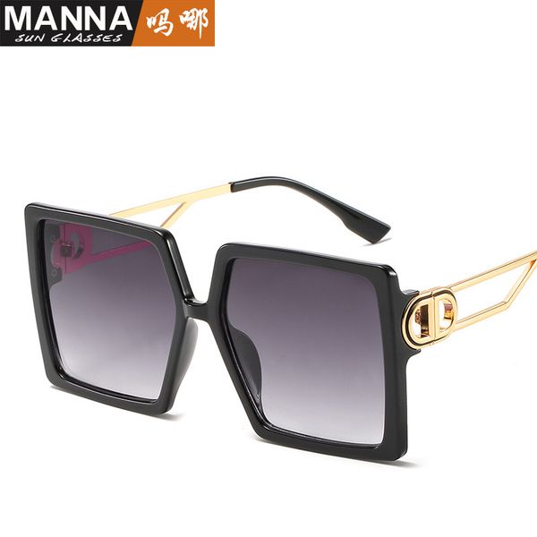 

new style large frame sunglasses for women's street show, White;black