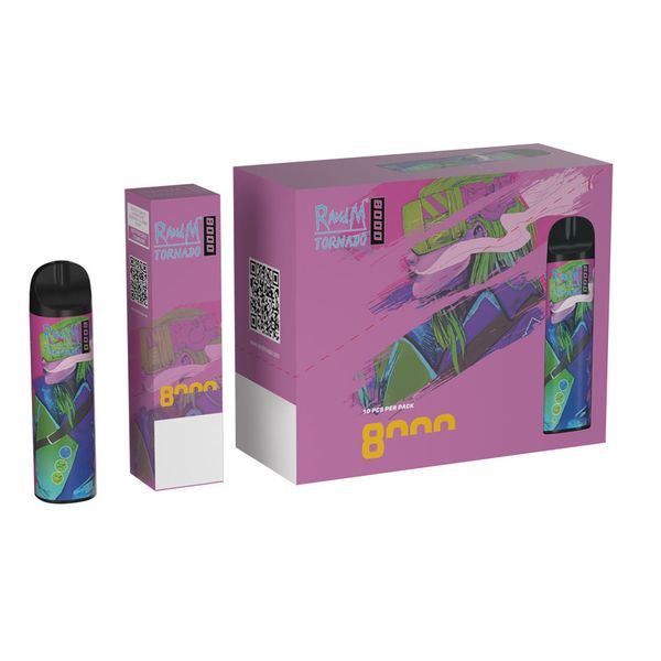 RandM tornado 8000 puffs E cigarro descartável original r e m fábrica novo lançamento caneta vape