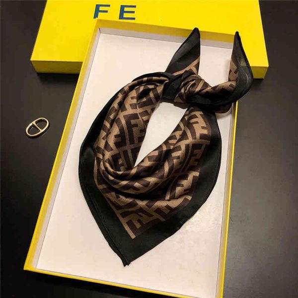 

designer silk head bag hair scarf spring and autumn with letter silk scarf, Blue;gray