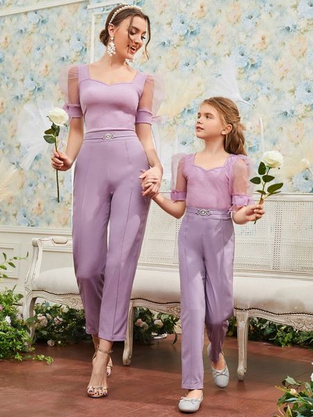 

sheer mesh puff sleeve rib-knit tee j3ia#, White