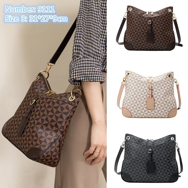 

sales factory ladies leathers shoulder bags elegant printing retro bucket bag elegant atmosphere contrast handbags simple joker leather fash