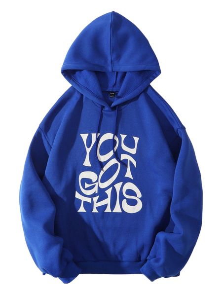 

drawstring detail slogan graphic hoodie o8lo#, Black