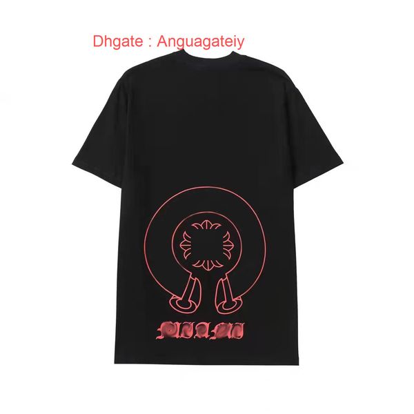 

summer ch mens t shirts horseshoe flower tees luxury brand man cross t-shirts sanskrit letter designer tshirts fashion boy hip hop sweater w, White;black