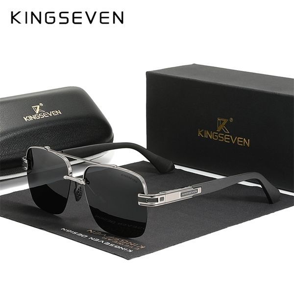 

kingseven brand design sunglasses for men polarized gradient sun glasses women square retro eyewear okulary 220511, White;black