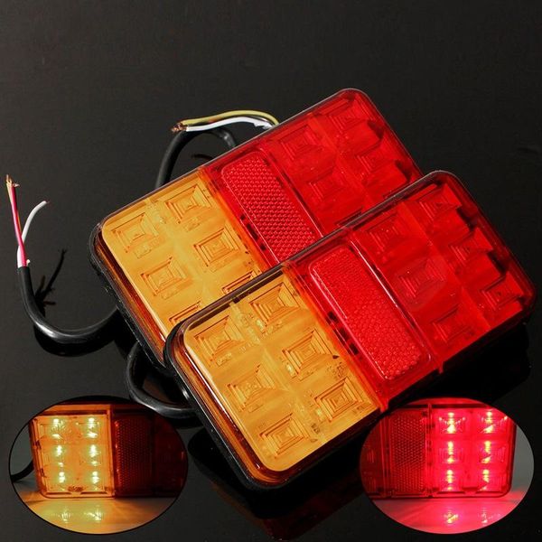 2x camião de reboque camião caravana led traseira traseira travar luz indicador lâmpada 12v taillight revertendo luzes de transferência de freio