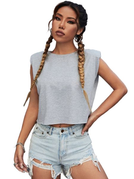 

shoulder pad solid tank q6o1#, White