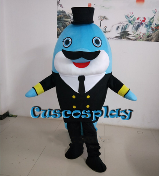 Costume della bambola della mascotte in vendita Ocean Animal Cartoon Mascot Costume Dolphin Whale Jeellyfish Shark Suit Natale Pubblicità Parade Halloween