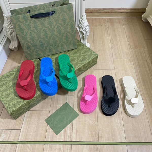 2022 pantofole da donna sandali con plateau firmati sandali da spiaggia casual estivi infradito da interno in sughero piatto moda classica 35-42 con scatola