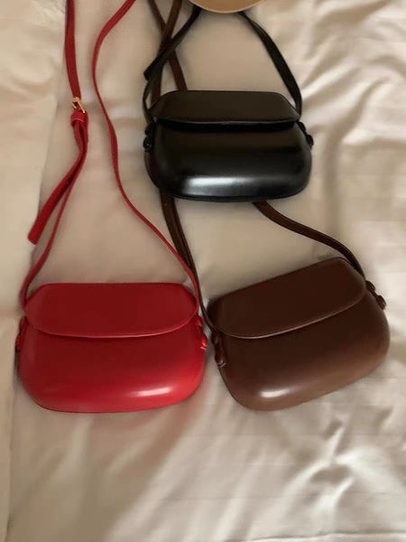 

summer retro ins red saddle crossbody small bag female paired simple phone bag