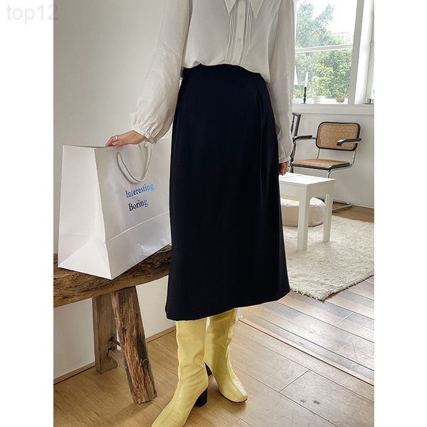 

designer suyu spring 2022 new a-line skirt korean version solid color versatile slim high waist 2022, White