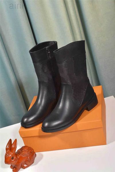 

2023 luxury designer drops downtown rain boot fashion woman heel bootie line ranger black boots