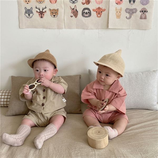 

milancel baby clothes set toddler boys suit korean style infant outfit 220507, White