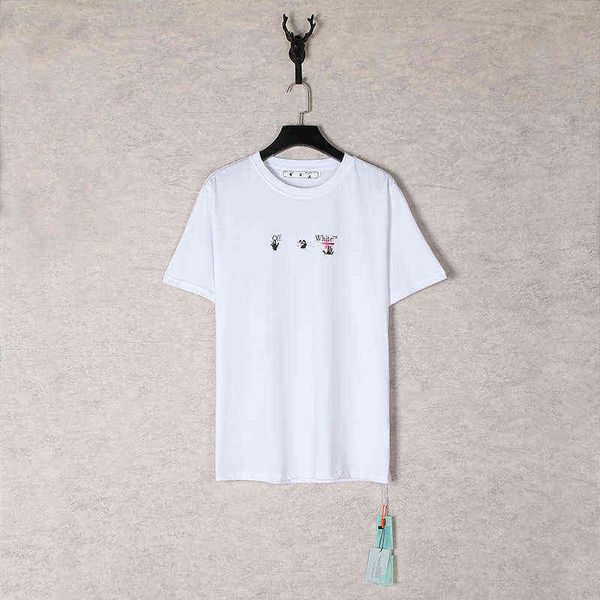 

trendy brand ow off flame splash arrow youth loose black letter collarls cotton casual men's wearycx6, White;black