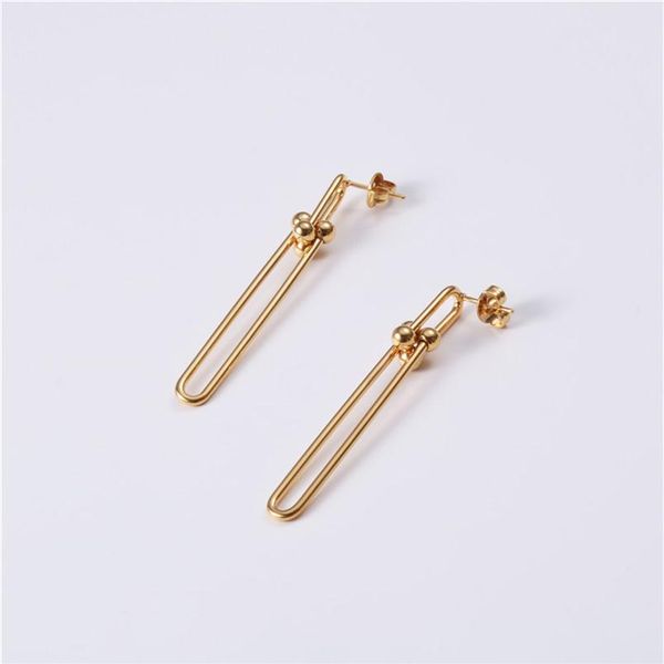 

fashion-e brand earrings gothic metal link chain earrings for women goth jewelry femme brincos punk earring bamboo studs geometric277j, Golden;silver