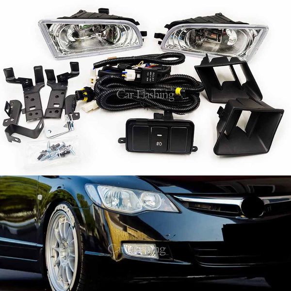 

for honda civic fd1 fd2 2006-2011 headlights for honda civic fog lights for ciimo 2012-2015 led halogen fog light wires switch