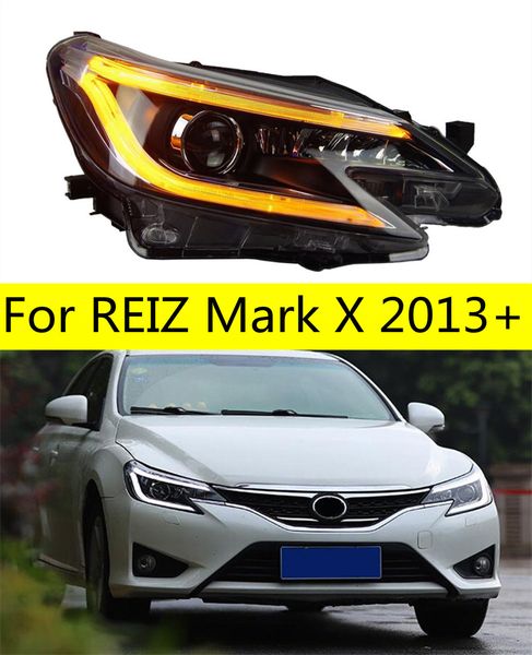 Gruppo ottico anteriore per auto per REIZ Mark X 2013-Ora Toyota Fari anteriori a LED di ricambio DRL Luce di guida diurna