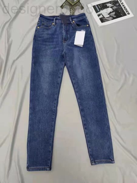 

women's jeans designer ba 21s autumn and winter small foot casual versatile plush stall elastic jeans eldest daughter 2jyt, Blue