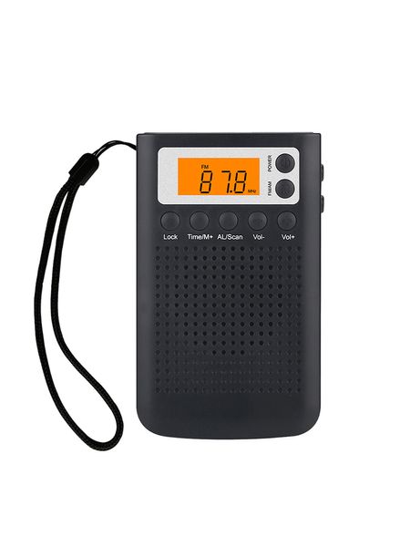 Tragbarer Mini-Stereo-Taschenradio-Lautsprecher mit integriertem Lautsprecher, Kopfhöreranschluss, AM-FM-Wecker