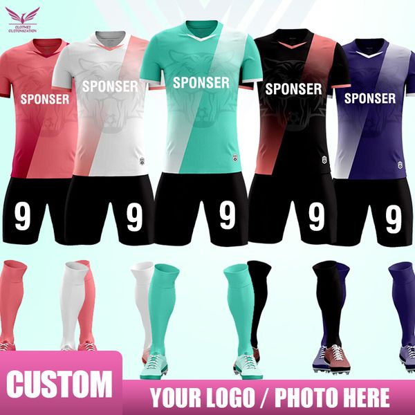 

set jersey sepak bola kustom seragam sepak bola pria kustomisasi kepribadian set sepak bola anak futbol pakaian olahraga ukuran besar 220613, Gray