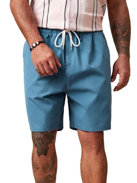 

extended sizes men drawstring waist shorts d62j#, White;black