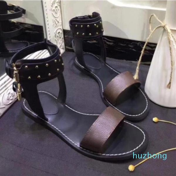 

fashion-classic womens popular slipper leather sandal slippers striking gladiator style leather outsole flat canvas plain sandals 254x, Black