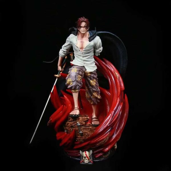 

huiya01 anime one piece four emperors red hair shanks battle ver. gk pvc action figure statue collectible model kids toys doll 39cm q0722