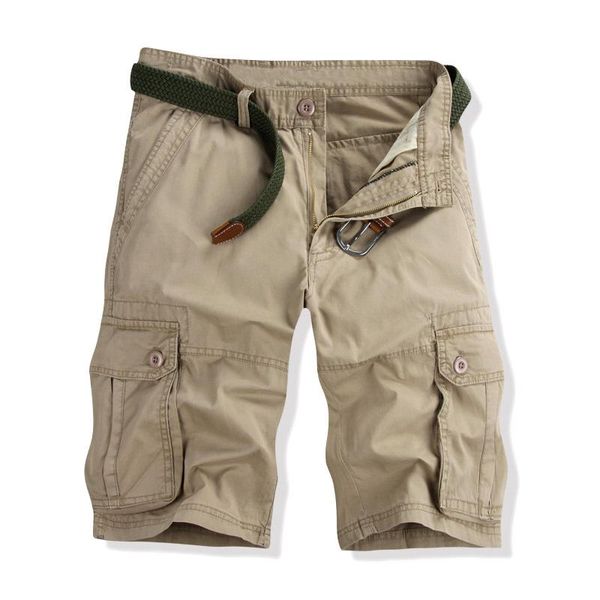 Shorts pretos cáqui cáqui verde masculino de algodão de algodão de algodão de combate Multi bolsos do Exército Multi-40 Men.