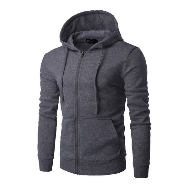 

mens casual slim fit hoodie zip-up long sleeve active jackets 19oi#, Black