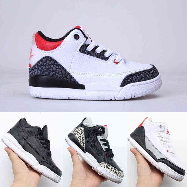 

athletic 3s kid basketball shoes game infants royal scotts obsidian chicago bred sneakers melody mid multi-color tie-dye kids with shoe box, Black