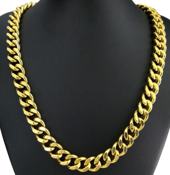 

14k 8mm wide chains gold plated necklace for men on both sides 50cm, Silver