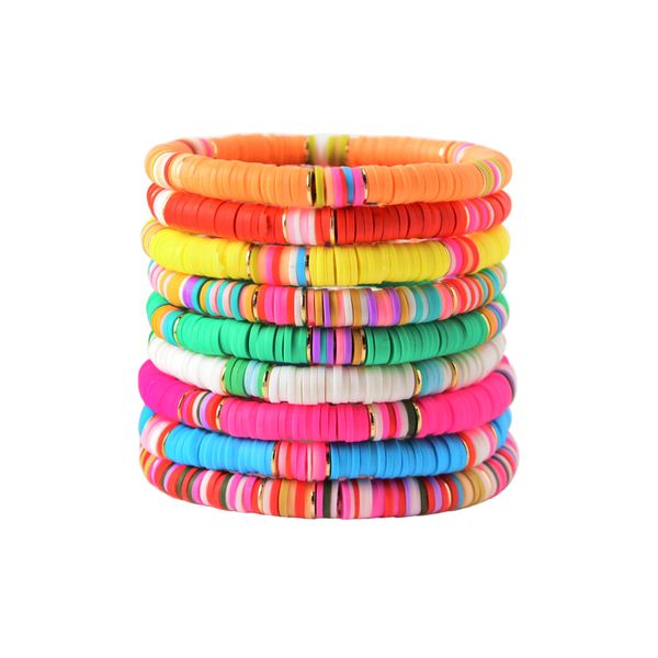 

link chain surfer heishi smiley face beaded bracelets for women stackable smi amayr, Black