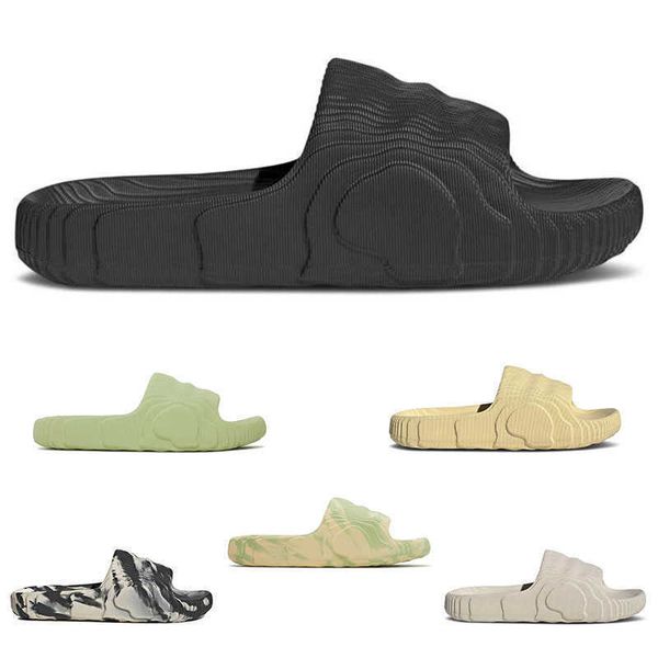 

adilette 22 slides slippers men designers slide desert sand magic lime black grey scuffs mens women outdoor summer beach slipper size 36-45