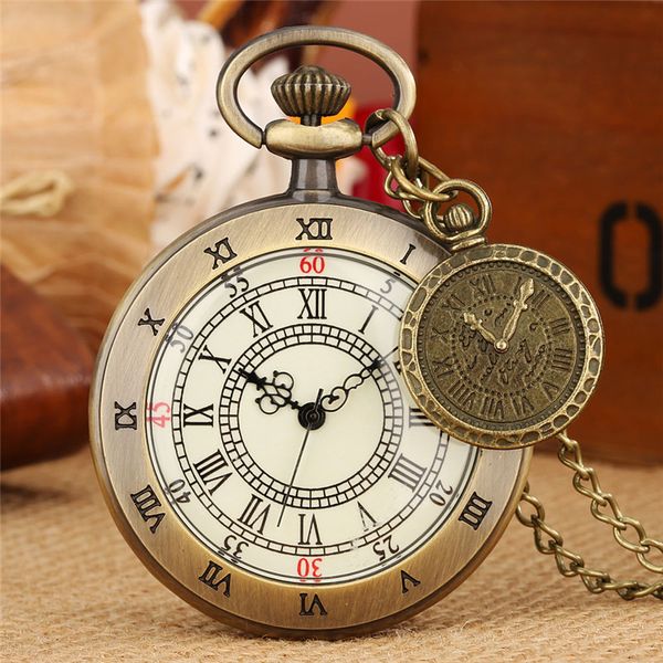 

retro open face pocket watch roman number display quartz clock for men women pendant gadget with necklace chain, Slivery;golden