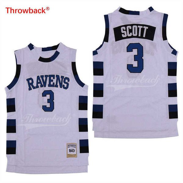 Jerseys de basquete de filme One Tree Hill Scott Ravens Jersey Mens Size S-XXL 001