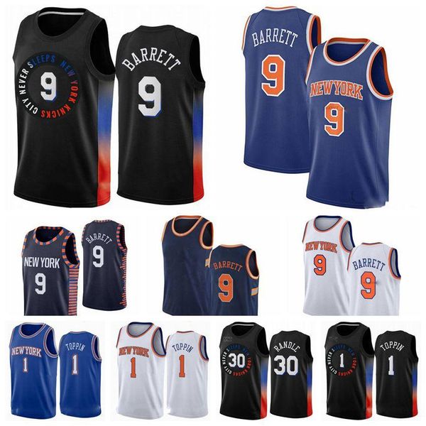

1 obi in men kids newyork 9 rj barrett 30 randle mitchell 2020-21 black city basketball jersey youth s-3xl