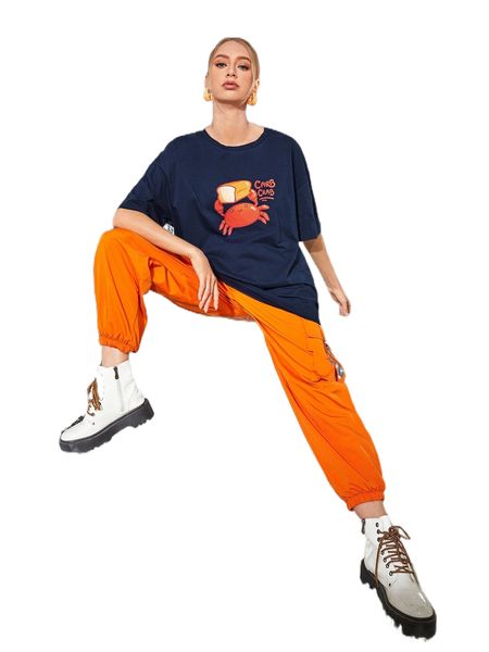

x mschibious letter & cartoon graphic tee p8ri#, White