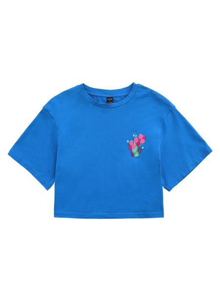 

x blandkimchi graphic crew neck tee k0jy#, White