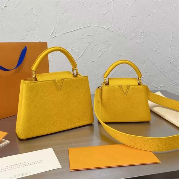 

2022 capucines star style handbag lady tote bag women hand bags litchee pattern genuine leather shoulder bags famous crossbody bag243f