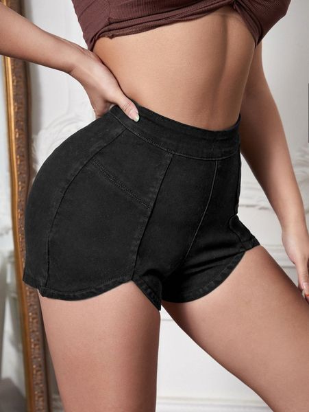 

sxy seam detail zip side denim shorts h3uy#, White;black