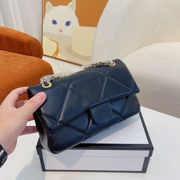 

f/w french women classic flap shoulder bag high capacity diamond lattice enamel buckle gold chain tote famous designer fashion luxury dinner