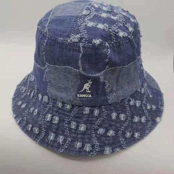 Boinas Panamá Kangol Denim Mashup Bucket Kangaroo Ing Patch Pescador Chapéu Bacia