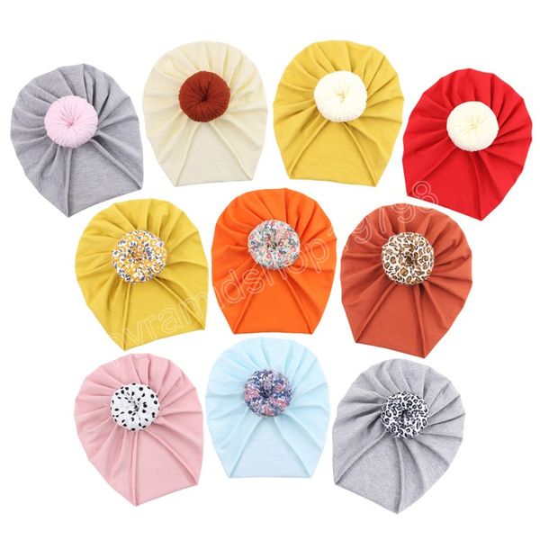 

cute print donut baby hat winter autumn candy color soft elastic baby girl turban hats newborn beanies bonnet cap, Yellow