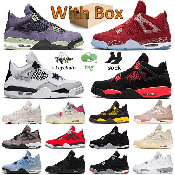 

2022 jumpman 4 basketball shoes men woman sail white oreo 4s sneakers sports red thunder outdoor trainers black canvas military black cat ta