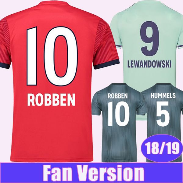 

2018 2019 lewandowski robben mens soccer jerseys ribery hummels home red away green 3rd football shirts short sleeves uniforms, Black;yellow