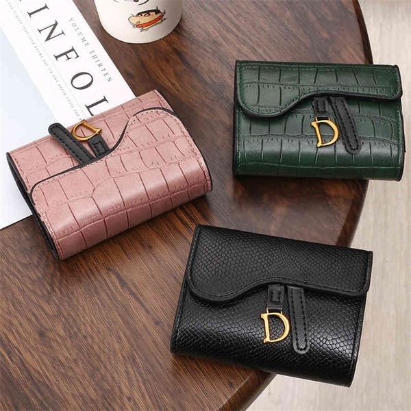 

2022 new small card bag female exquisite high-grade small multi card position light luxury net red minority design pattern 50% off factory o, Brown;gray