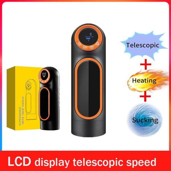 

really sucking male masturbator automatic telescopic masturbation cup 42heating moaning voice real vagina toy for men