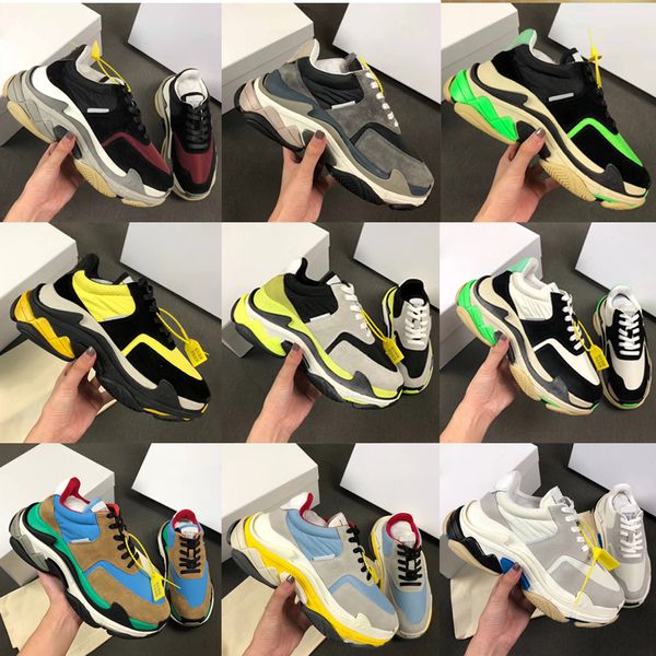 

designer shoes fashion paris 17fw triple s sneaker triple s casual luxury grandpa shoes men women beige black sports tennis running shoes w1