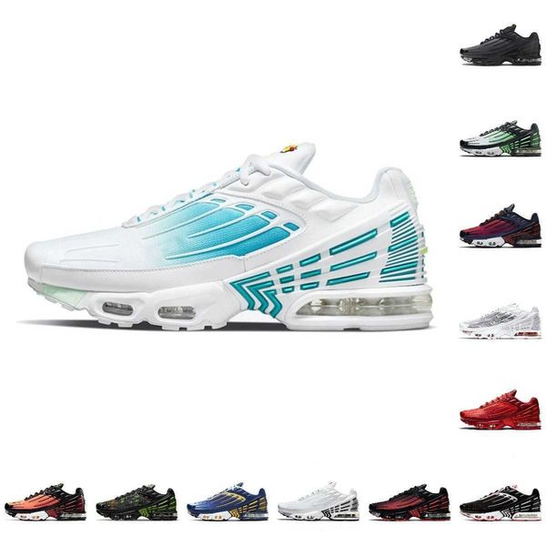 

outdoor tn plus 3 tuned iii 3s men sports shoes laser blue white aquamarine obsidian hyper violet deep parachute ghost green triple, Black