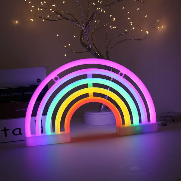 

led neon sign usb cute multicolor rainbow five color for dorm decor lamp wall art for girls bedroom